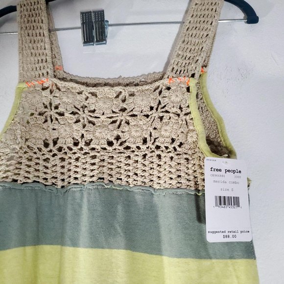 Free People Luca Crochet Stripe Tunic S - Picture 5 of 6
